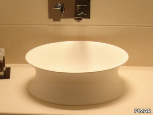 L26 - Countertop round lecce stone washbasin _ PIMAR