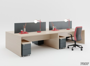 ZERO - Wooden workstation desk with drawers _ PROF