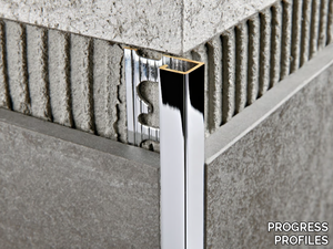 PROJOLLY SQUARE CHROMED BRASS - Chromed brass edge profile for walls _ PROGRESS PROFILES