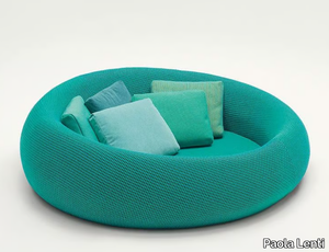 EASE - Curved fabric garden sofa with removable cover _ Paola Lenti