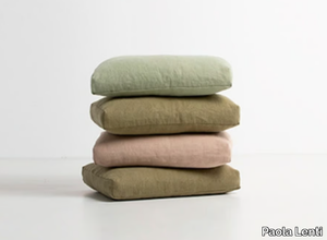 Linen cushion - Solid-color outdoor linen cushion with removable cover _ Paola Lenti