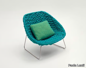 SHITO - Sled base fabric armchair _ Paola Lenti