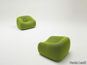 SMILE - Upholstered garden armchair with removable cover _ Paola Lenti