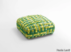 TOBIT - Synthetic fibre garden pouf with removable cover _ Paola Lenti