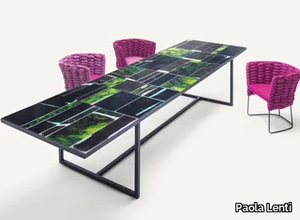 SCIARA - Rectangular glazed lava table _ Paola Lenti