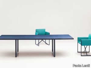 PORTOFINO - Rectangular aluminium and wood dining table _ Paola Lenti