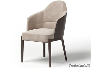 N°5 - Leather and wood chair with armrests _ Paolo Castelli