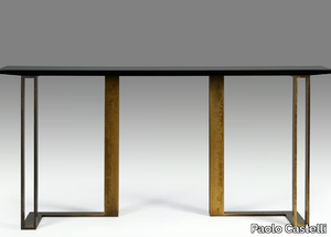 BLACK AND GOLD - Rectangular lacquered console in MDF and metal _ Paolo Castelli