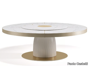 DIONE LAZY SUSAN - Round table in Calacatta marble and ceramic _ Paolo Castelli