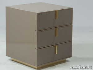 FINE - Lacquered MDF and cowhide bedside table with drawers _ Paolo Castelli