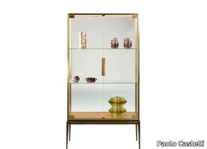 FOR LIVING - Brass and glass showcase with integrated lighting _ Paolo Castelli