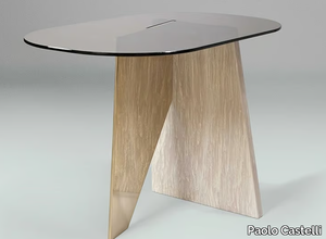 IMPERFECT - Low table in pink marble and colored glass _ Paolo Castelli