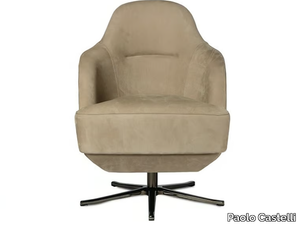 VENICE - Nabuk armchair with armrests with 4-spoke base _ Paolo Castelli