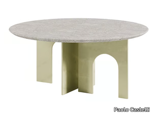 ARCHE - Low table in metal and ancient stone _ Paolo Castelli