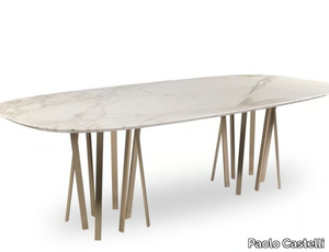 FOR HALL - Oval marble table _ Paolo Castelli