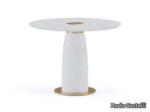 DIONE BISTROT - Round marble table with ceramic base _ Paolo Castelli