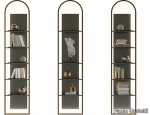 UFFIZIO - Bookcase with glass and metal lighting _ Paolo Castelli