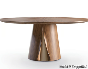 SHELL - Round wood veneer dining table _ Pacini & Cappellini