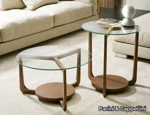 ISOLA - Low wood and glass coffee table _ Pacini & Cappellini