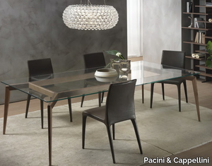 HOPE - Rectangular wood and glass table _ Pacini & Cappellini