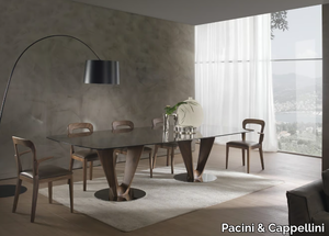 MOBIUS - Rectangular wood and glass table _ Pacini & Cappellini