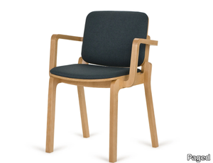 B-HIP-3702 - Wooden chair with armrests with integrated cushion _ Paged