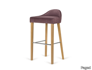 LUBI H-5005 - High upholstered wooden stool with footrest _ Paged