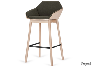 H-TUK-W - High upholstered fabric stool with armrests _ Paged