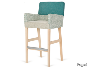 H-ZAP - High upholstered fabric stool with armrests _ Paged