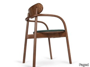 LABENDA - Wooden chair with armrests with integrated cushion _ Paged