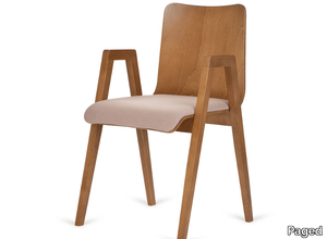 B-LINK-2120 - Stackable wooden chair with integrated cushion _ Paged