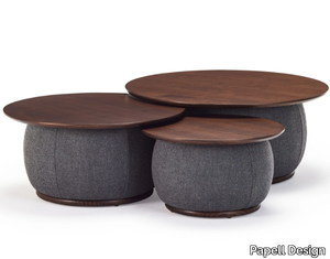 CHESTAR - Round low fabric coffee table with ash top _ Papell Design