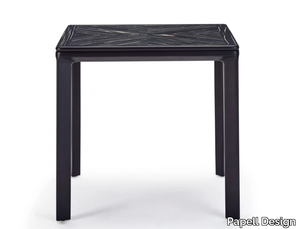 EATON - Square ash dining table with marble top _ Papell Design