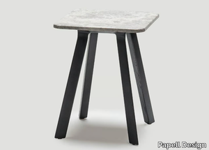 EATON - Square ash coffee table with marble top _ Papell Design