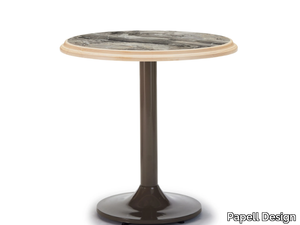 LUZY - Round metal table with HPL top _ Papell Design