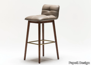 SQUAREZ - Leather and ash barstool with back _ Papell Design