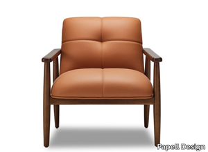 SQUAREZ - Leather easy chair with armrests _ Papell Design