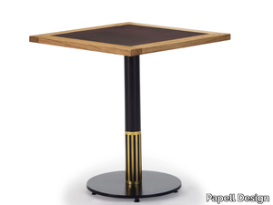 VIGO - Square leather and metal table _ Papell Design