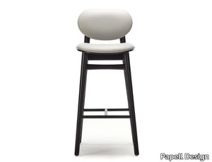 ZOE - High ash and leather stool with back _ Papell Design