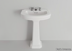 GEDEONE & PEDESTAL 68 - Pedestal ceramic washbasin with overflow _ Park Avenue