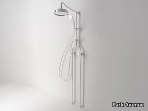 CROWE - Floor standing shower panel with hand shower with overhead shower _ Park Avenue