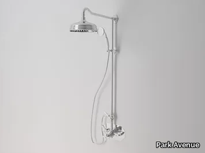 CROWE - Wall-mounted thermostatic metal shower panel with hand shower _ Park Avenue