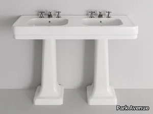 BROADWAY & PEDESTAL - Double pedestal ceramic washbasin _ Park Avenue