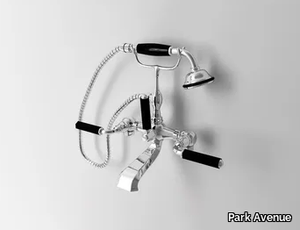 DARK BLACK - 2 hole floor standing bathtub tap with hand shower _ Park Avenue