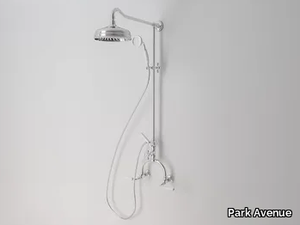 DARK WHITE - Wall-mounted shower panel with overhead shower _ Park Avenue