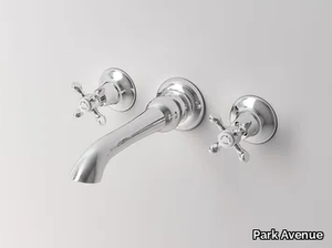 HOPKINS - 3 hole wall-mounted washbasin tap with pop up waste _ Park Avenue