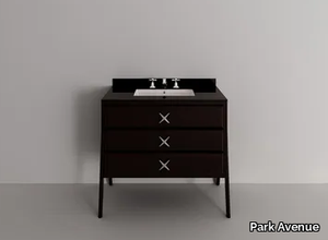 SOPHIA 1S - Single wood and glass vanity unit with integrated washbasin _ Park Avenue