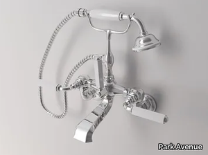 DARK WHITE - 2 hole wall-mounted bathtub tap with hand shower _ Park Avenue