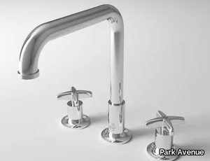 CROSS - 3 hole High metal washbasin tap with pop up waste _ Park Avenue