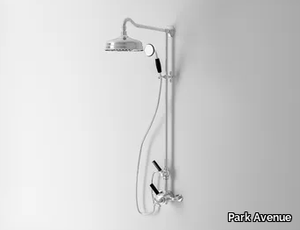 DARK BLACK - Wall-mounted thermostatic shower panel with diverter _ Park Avenue